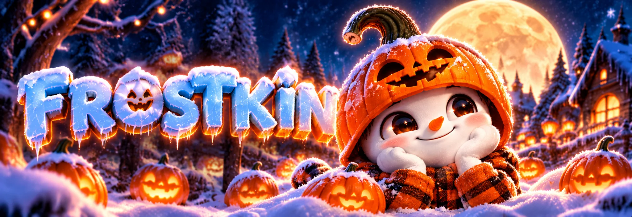Frostkin beneath a glowing full moon